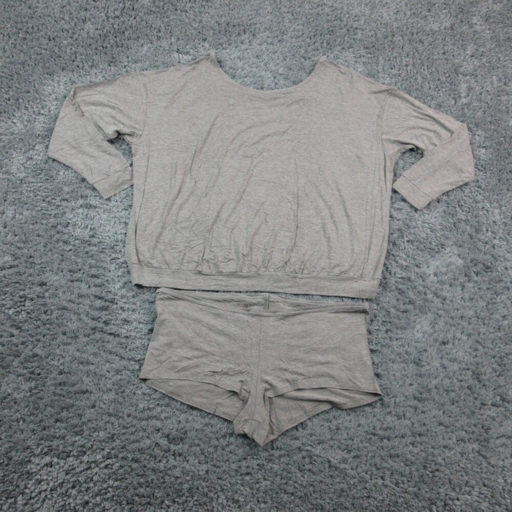 Adore Me Pajama Set Womens 2X Gray 2-Piece Sleepwear Top & Shorts Bow Back NWT